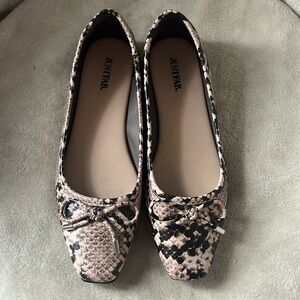 Just fab faux snake leather flats